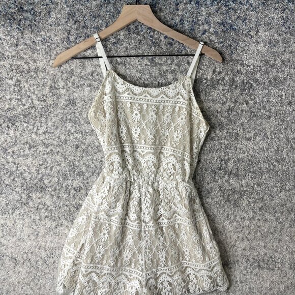 Alice + Olivia Romper Womens 2 Lace Overlay Sleeveless Lined Dressy Zip Back